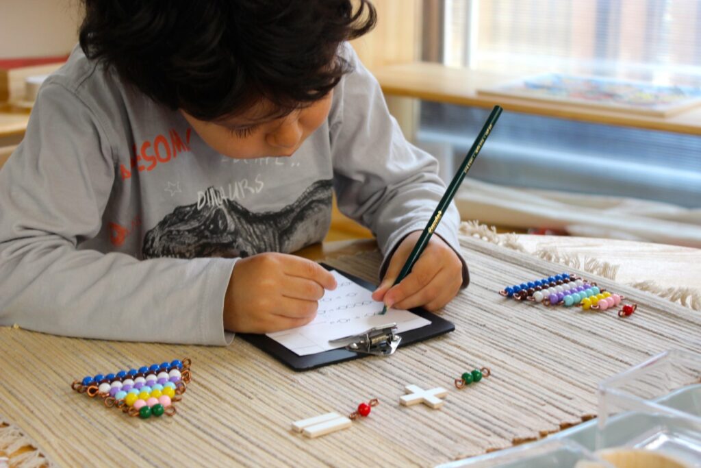 Montessori Material and Child